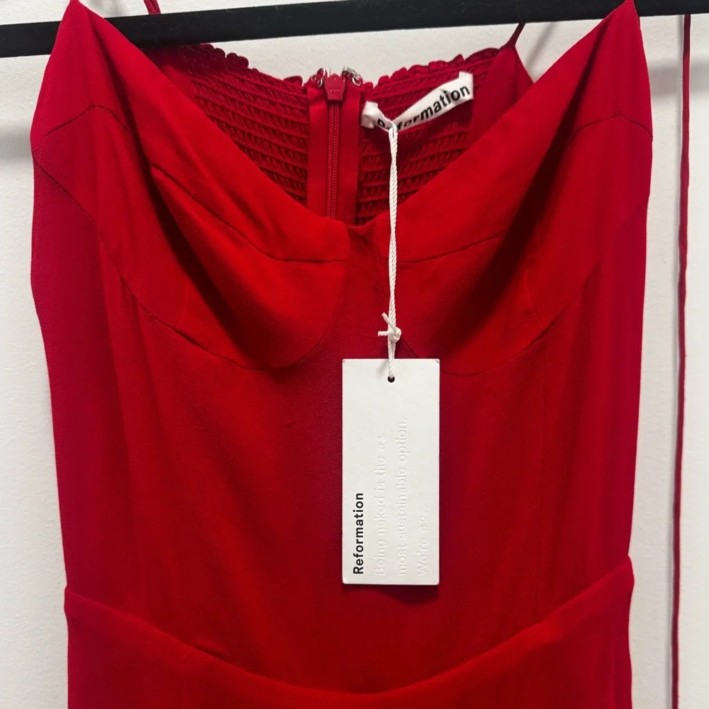 Reformation Kourtney Dress in Red - Picture 3 of 9
